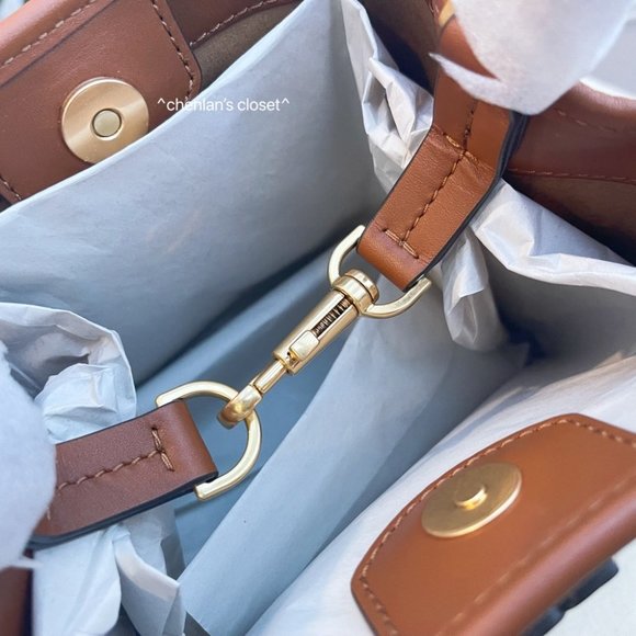 🔥NeW! Tory Burch McGraw Woven Stripe Small Bucket Bag - Picture 10 of 16